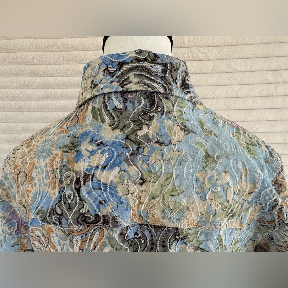 Analogy Multicolor Paisley Button-Up Jacket Size M - Picture 4 of 15